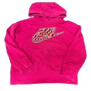 Nike Pink Sweatshirt Hoodie with Animal Print Logo